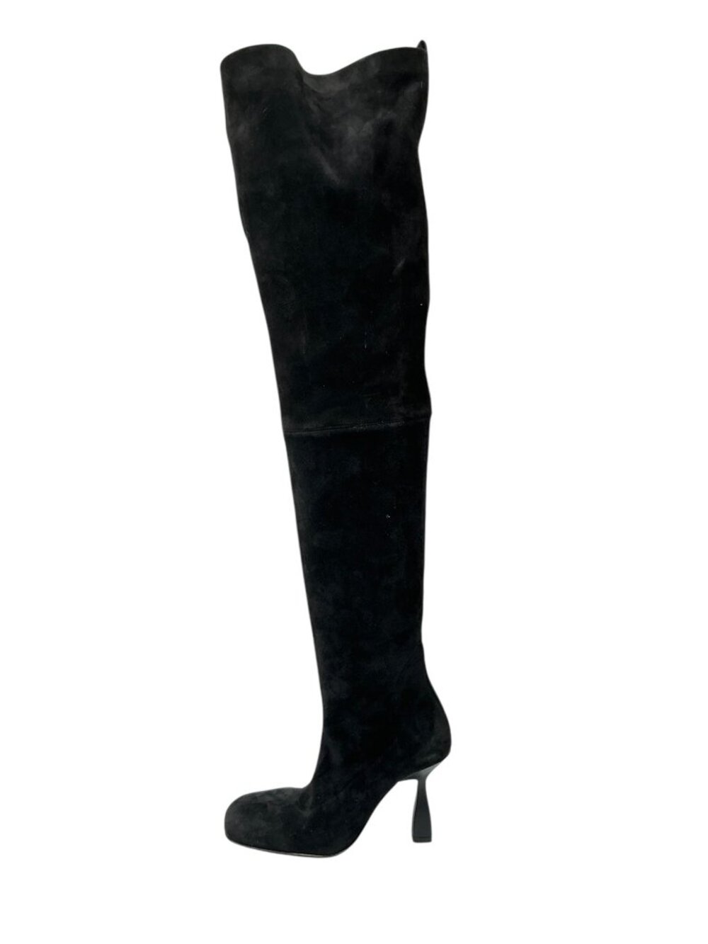 HERMES Black Suede Halo Knee High Boots sz 5.5